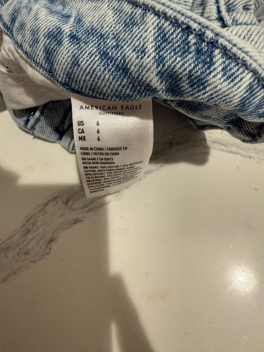 American Eagle Outfitters Light Blue Distressed Denim Shorts - Picture 3 of 4